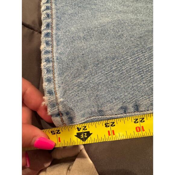 Goldsign Cropped Low Slung Medium Wash Jeans 30 Waist Marled Blue - Picture 10 of 10